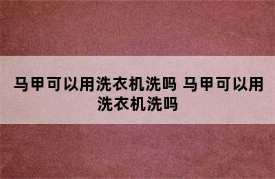 马甲可以用洗衣机洗吗 马甲可以用洗衣机洗吗